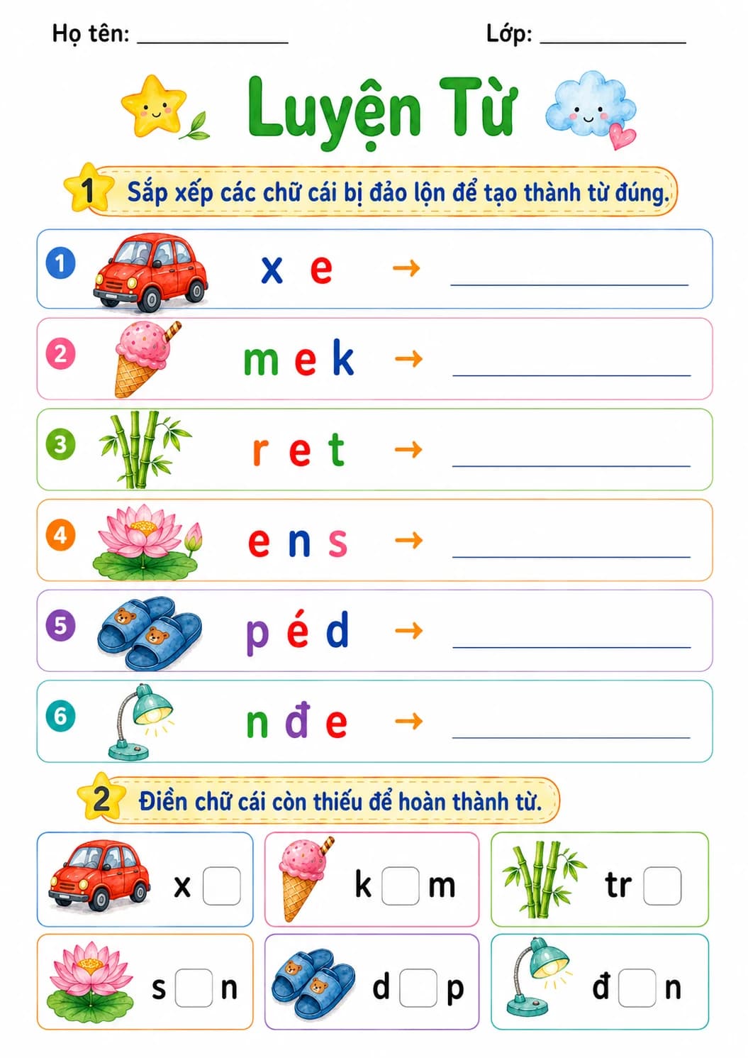 Vietnamese Letter E Phonics Worksheets Pack page 6 printable worksheet preview