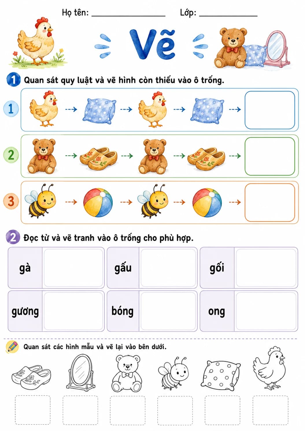 Vietnamese Letter G Phonics Worksheets Pack page 3 printable worksheet preview