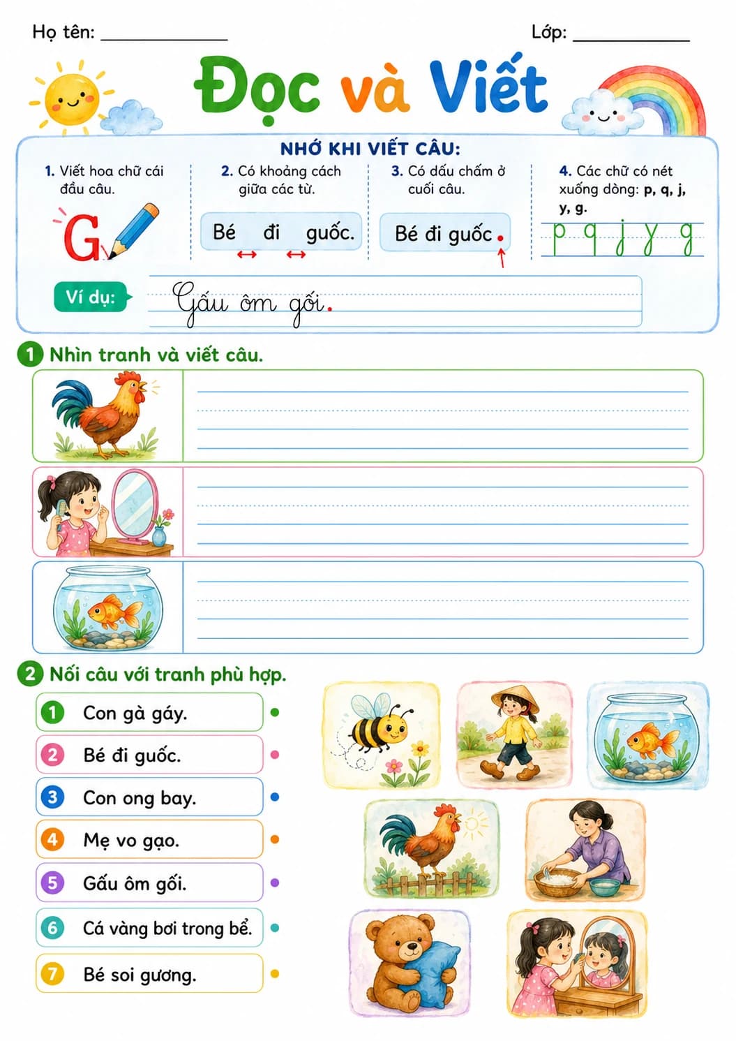 Vietnamese Letter G Phonics Worksheets Pack page 8 printable worksheet preview