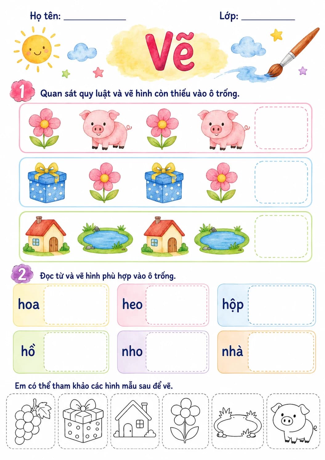 Vietnamese Letter H Phonics Worksheets Pack page 2 printable worksheet preview