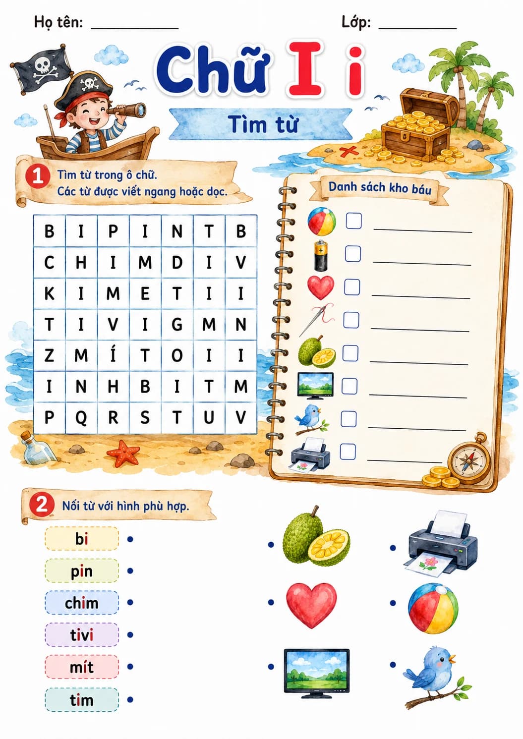 Vietnamese Letter I Phonics Worksheets Pack page 4 printable worksheet preview