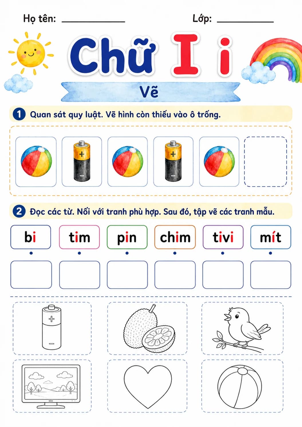 Vietnamese Letter I Phonics Worksheets Pack page 6 printable worksheet preview