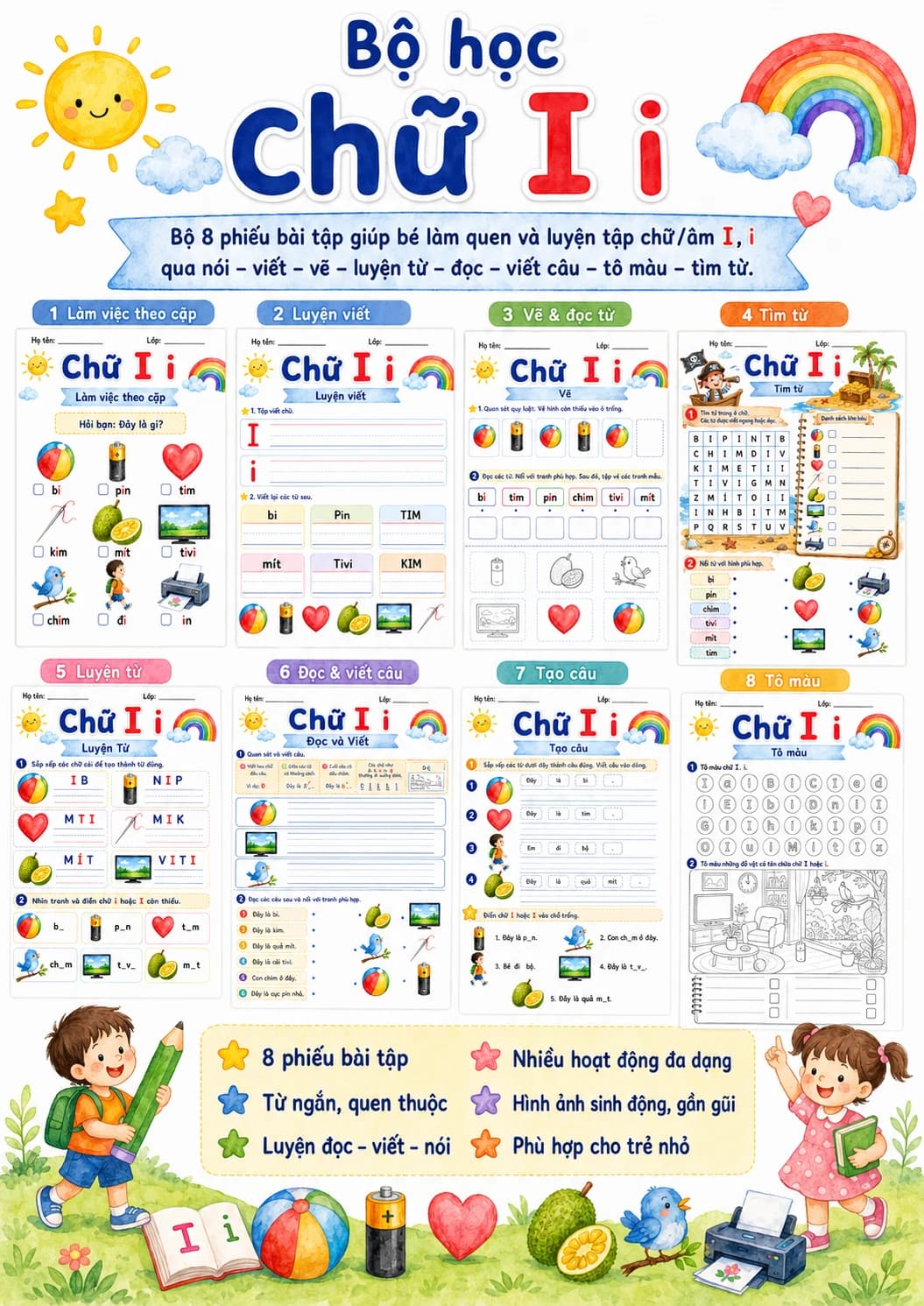 Vietnamese Letter I Phonics Worksheets Pack page 7 printable worksheet preview