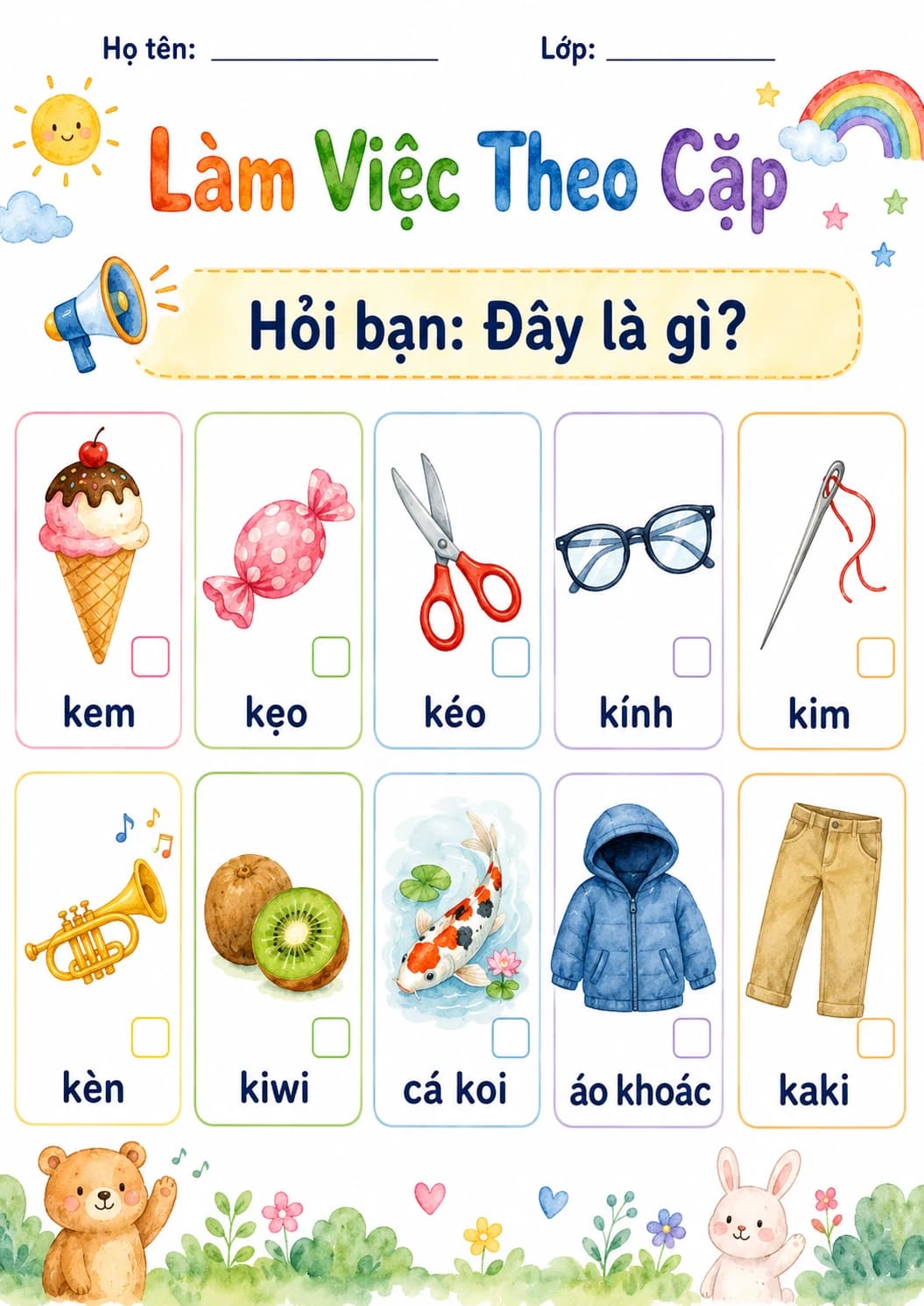 Vietnamese Letter K Phonics Worksheets Pack page 6 printable worksheet preview