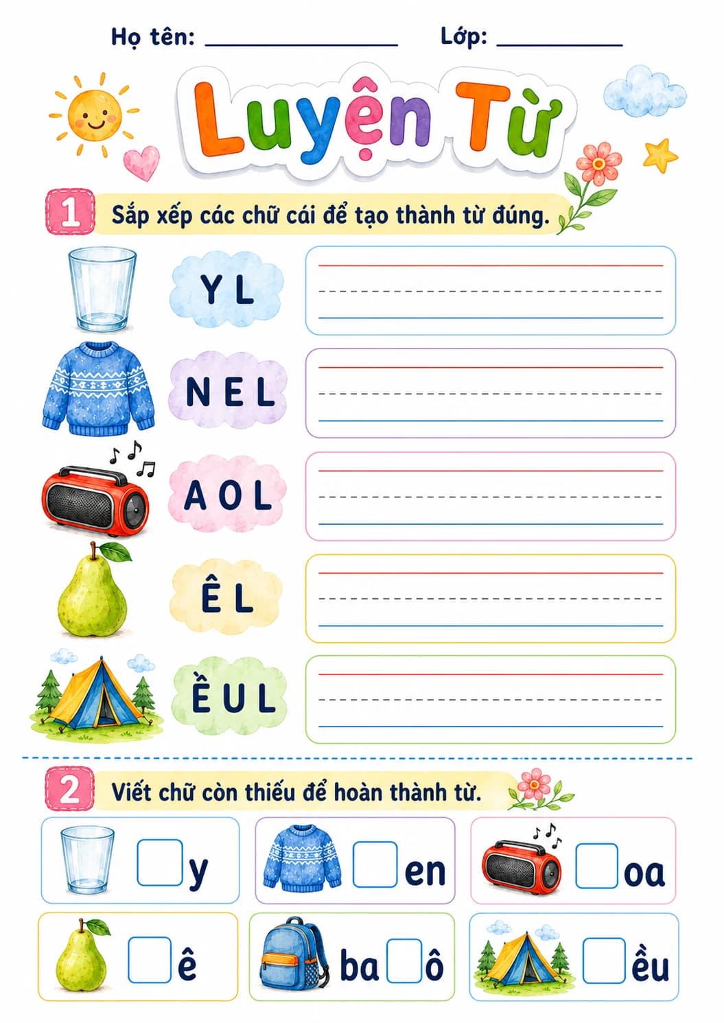 Vietnamese Letter L Phonics Worksheets Pack page 3 printable worksheet preview