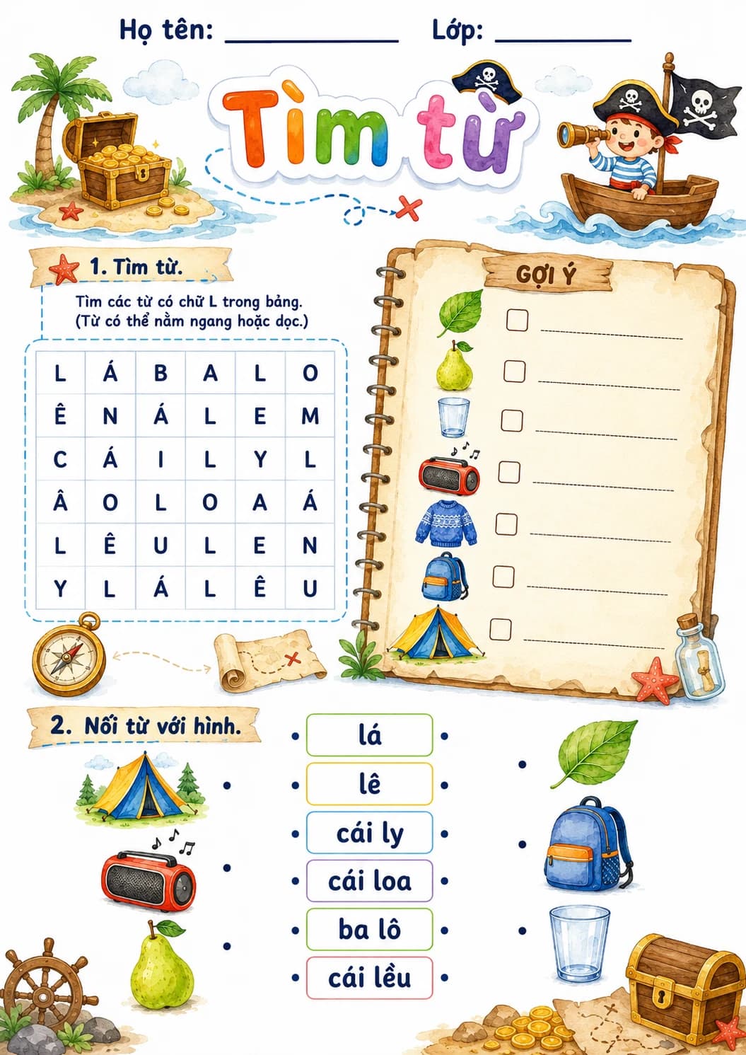 Vietnamese Letter L Phonics Worksheets Pack page 4 printable worksheet preview