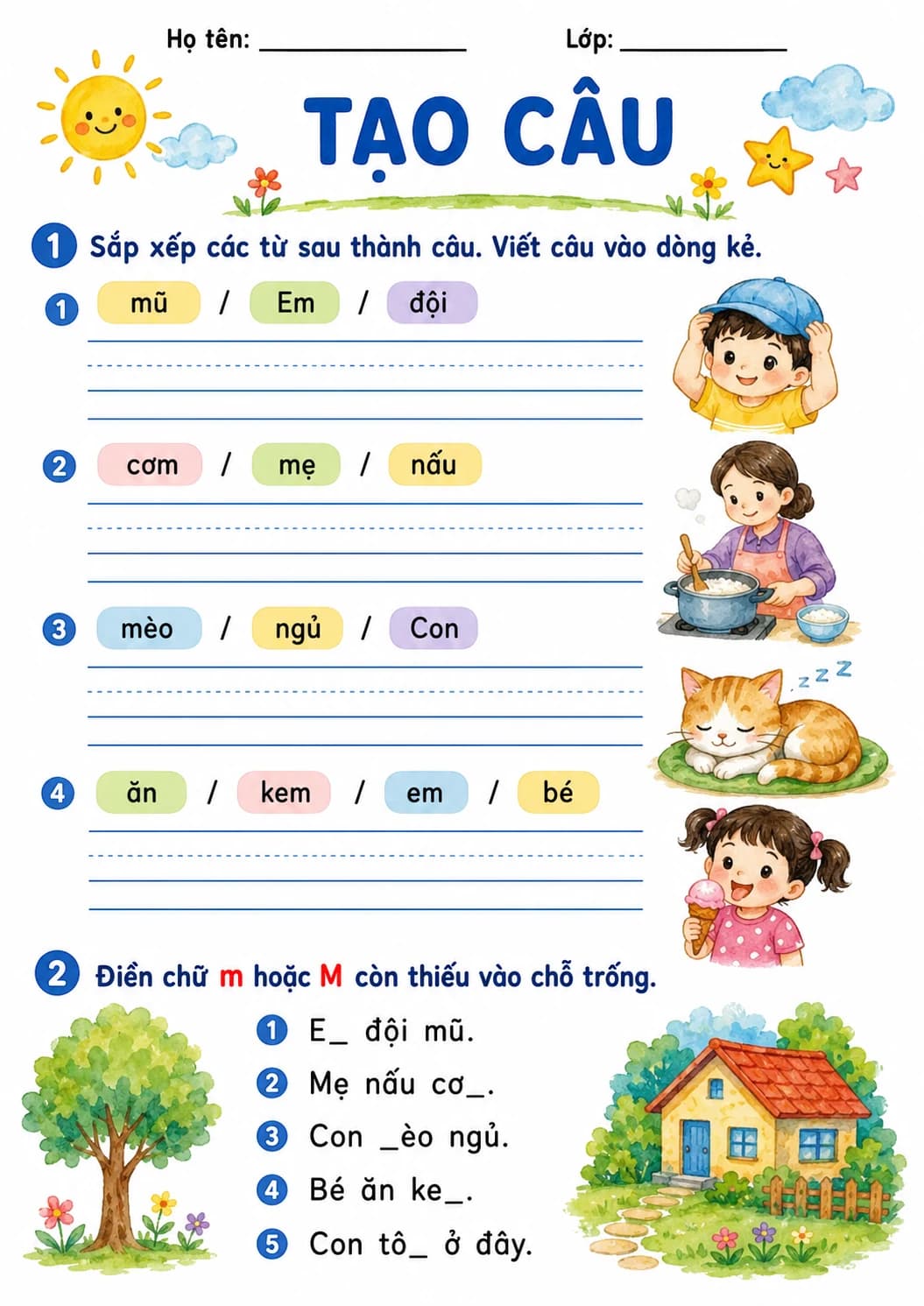Vietnamese Letter M Phonics Worksheets Pack page 5 printable worksheet preview