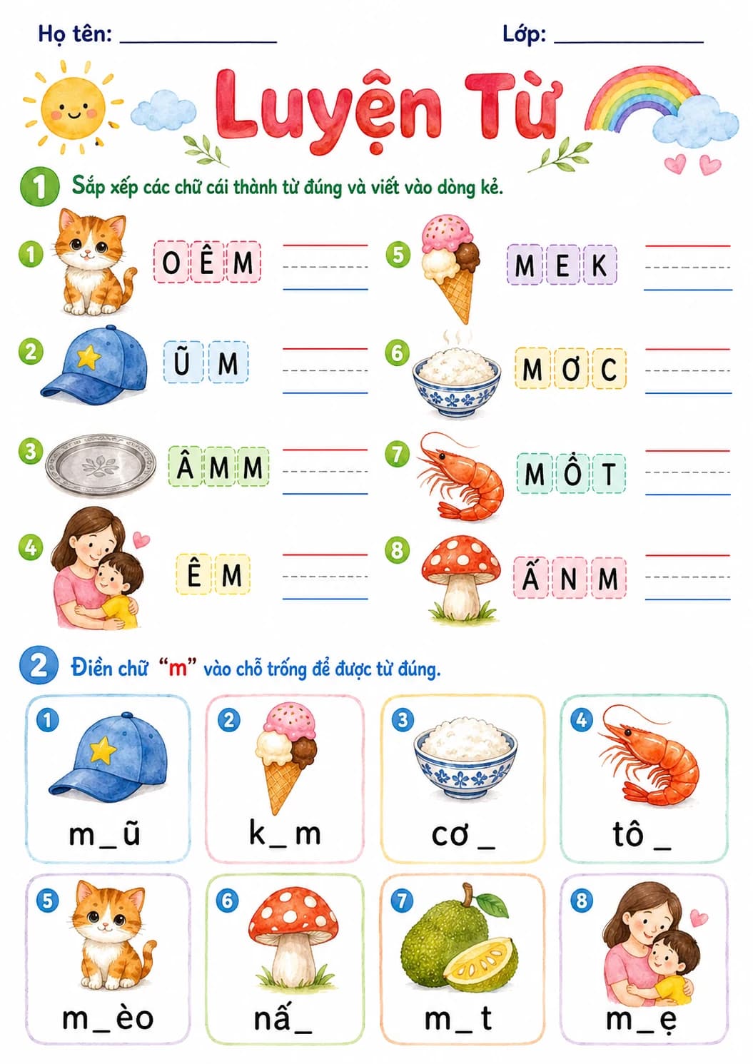 Vietnamese Letter M Phonics Worksheets Pack page 7 printable worksheet preview
