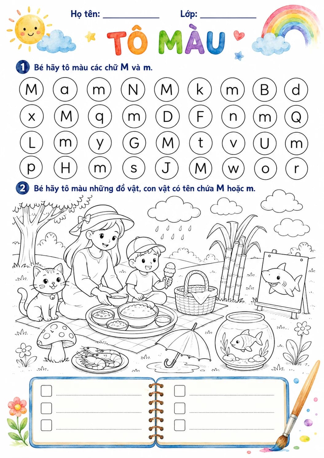Vietnamese Letter M Phonics Worksheets Pack page 8 printable worksheet preview