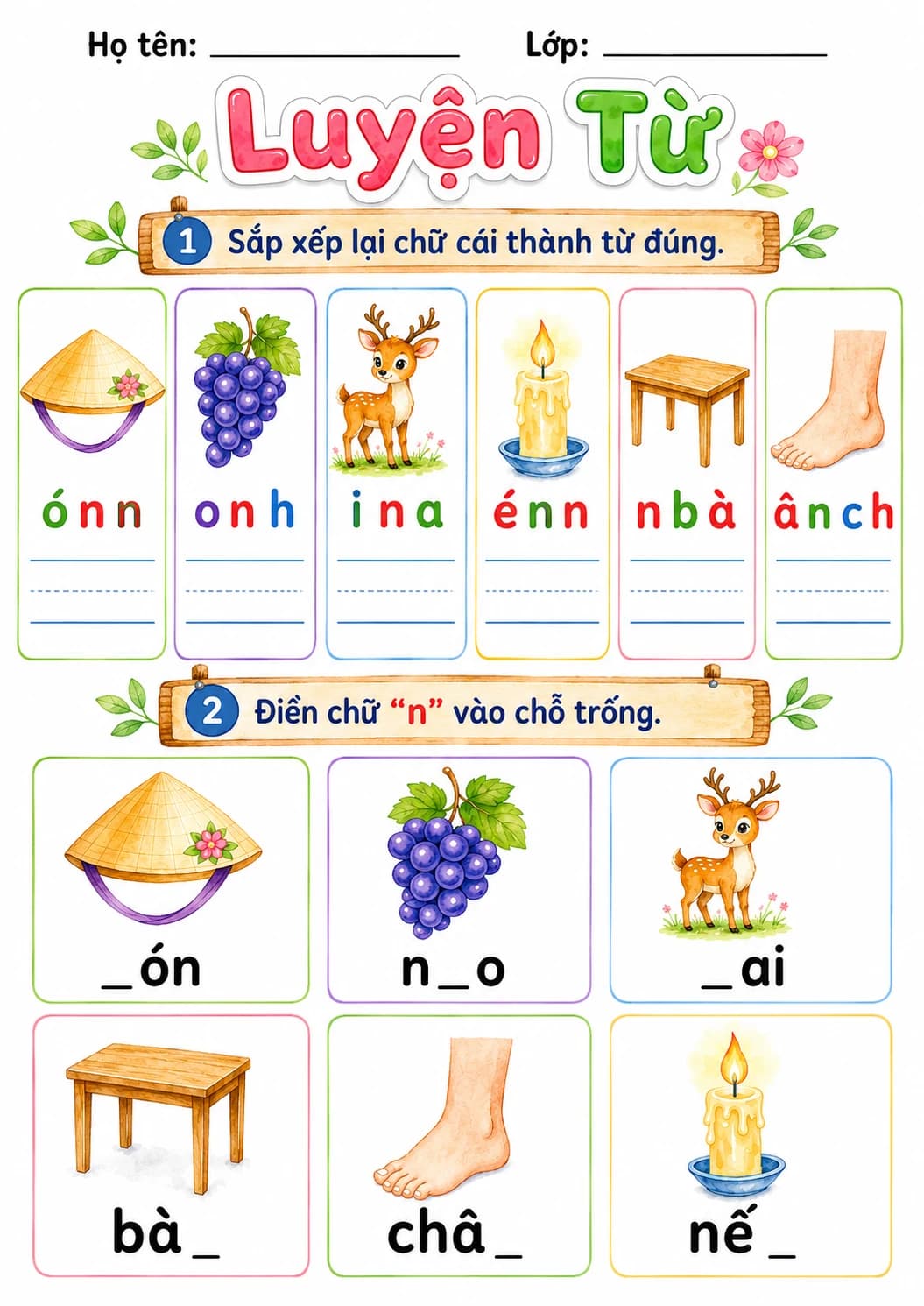 Vietnamese Letter N Phonics Worksheets Pack page 3 printable worksheet preview