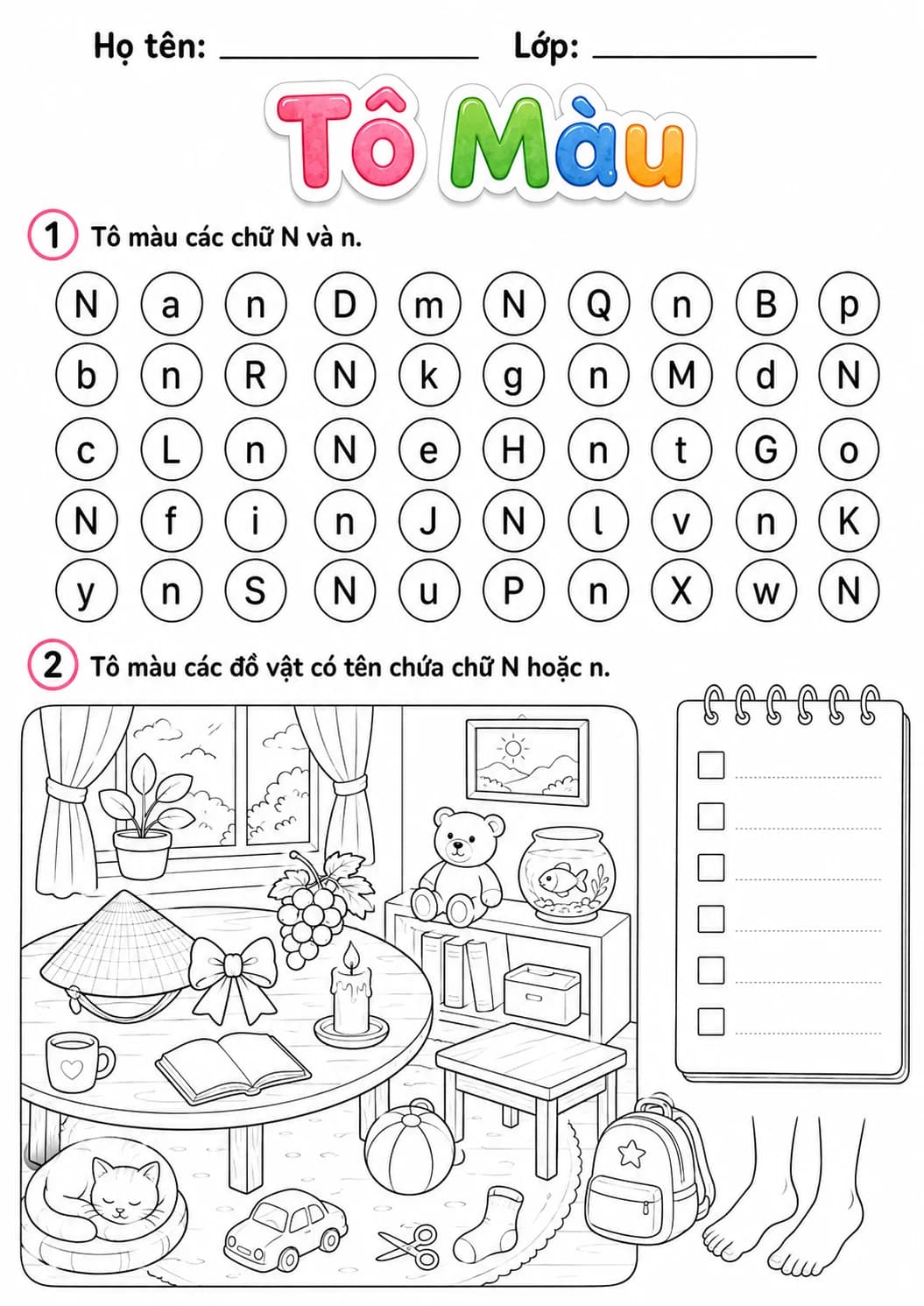 Vietnamese Letter N Phonics Worksheets Pack page 8 printable worksheet preview