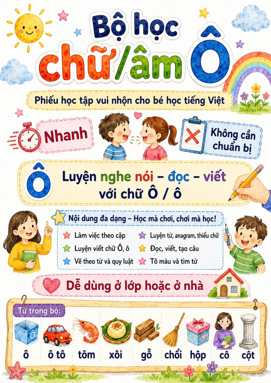 Vietnamese Letter O Circumflex Phonics Worksheets Pack printable worksheet pack preview from KiwiBee