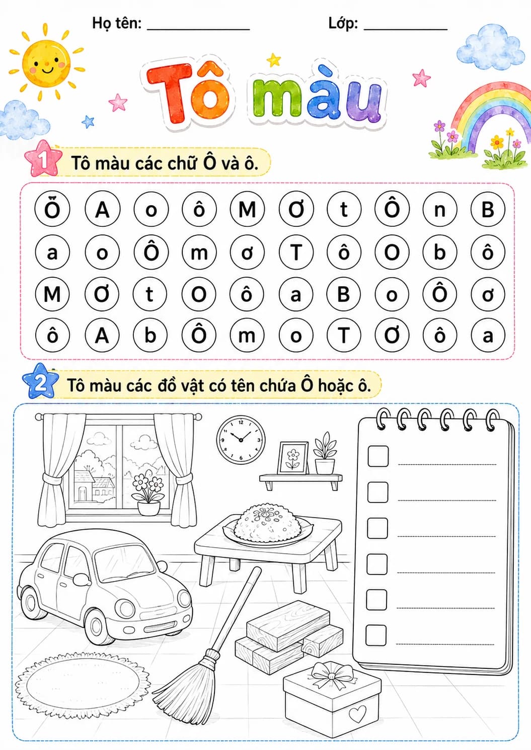 Vietnamese Letter O Circumflex Phonics Worksheets Pack page 6 printable worksheet preview