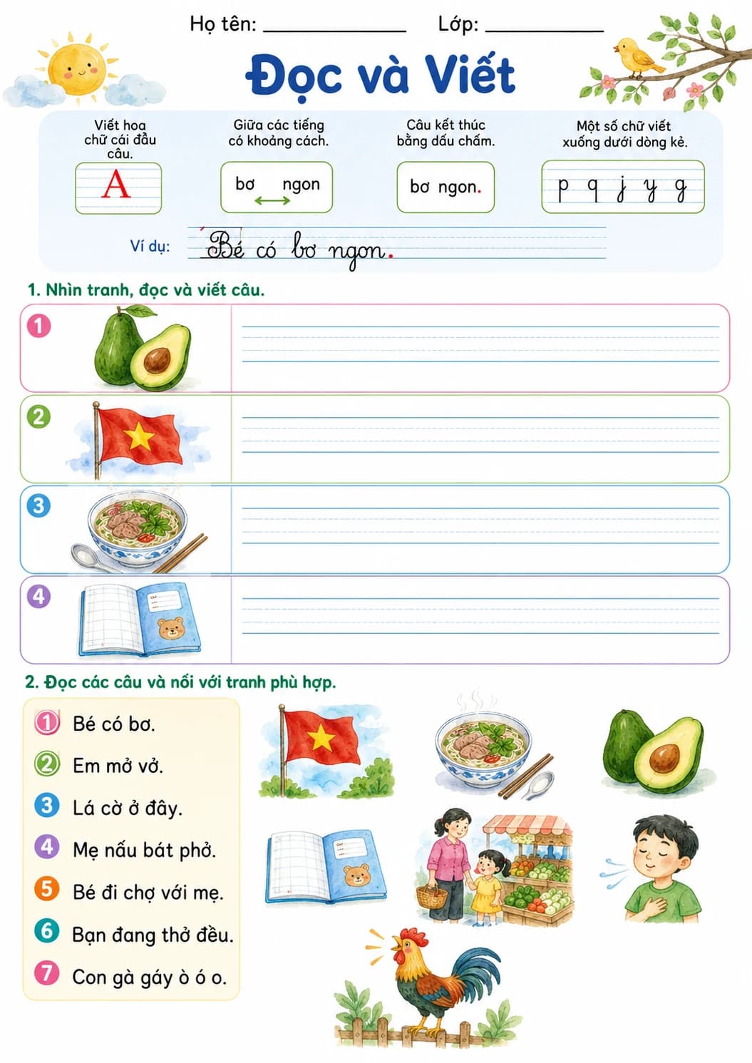 Vietnamese Letter O Horn Phonics Worksheets Pack page 8 printable worksheet preview