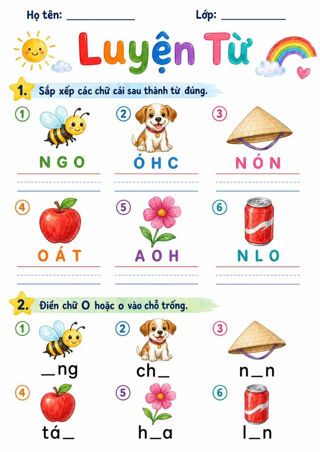 Vietnamese Letter O Phonics Worksheets Pack page 3 printable worksheet preview