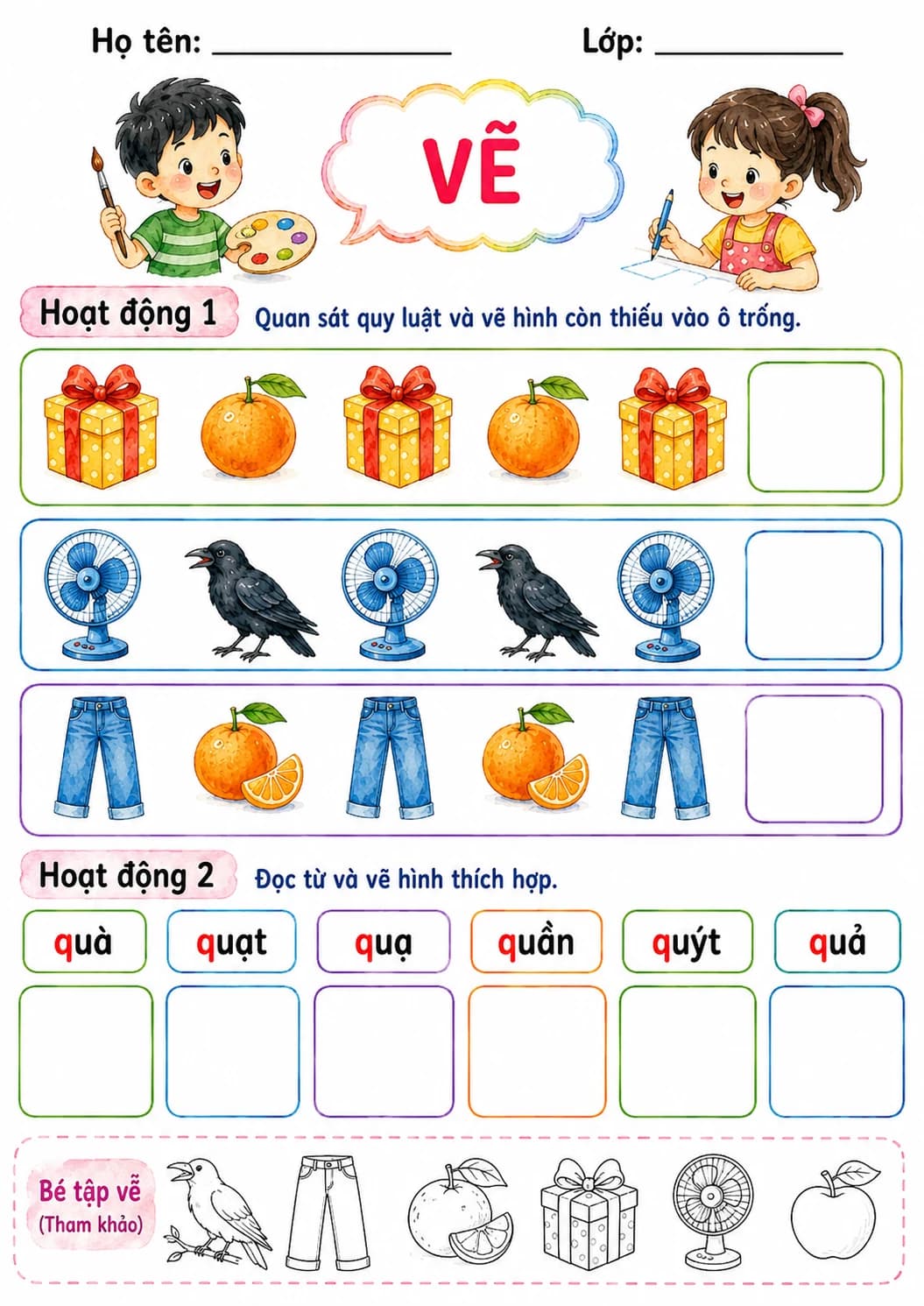 Vietnamese Letter Q Phonics Worksheets Pack page 2 printable worksheet preview