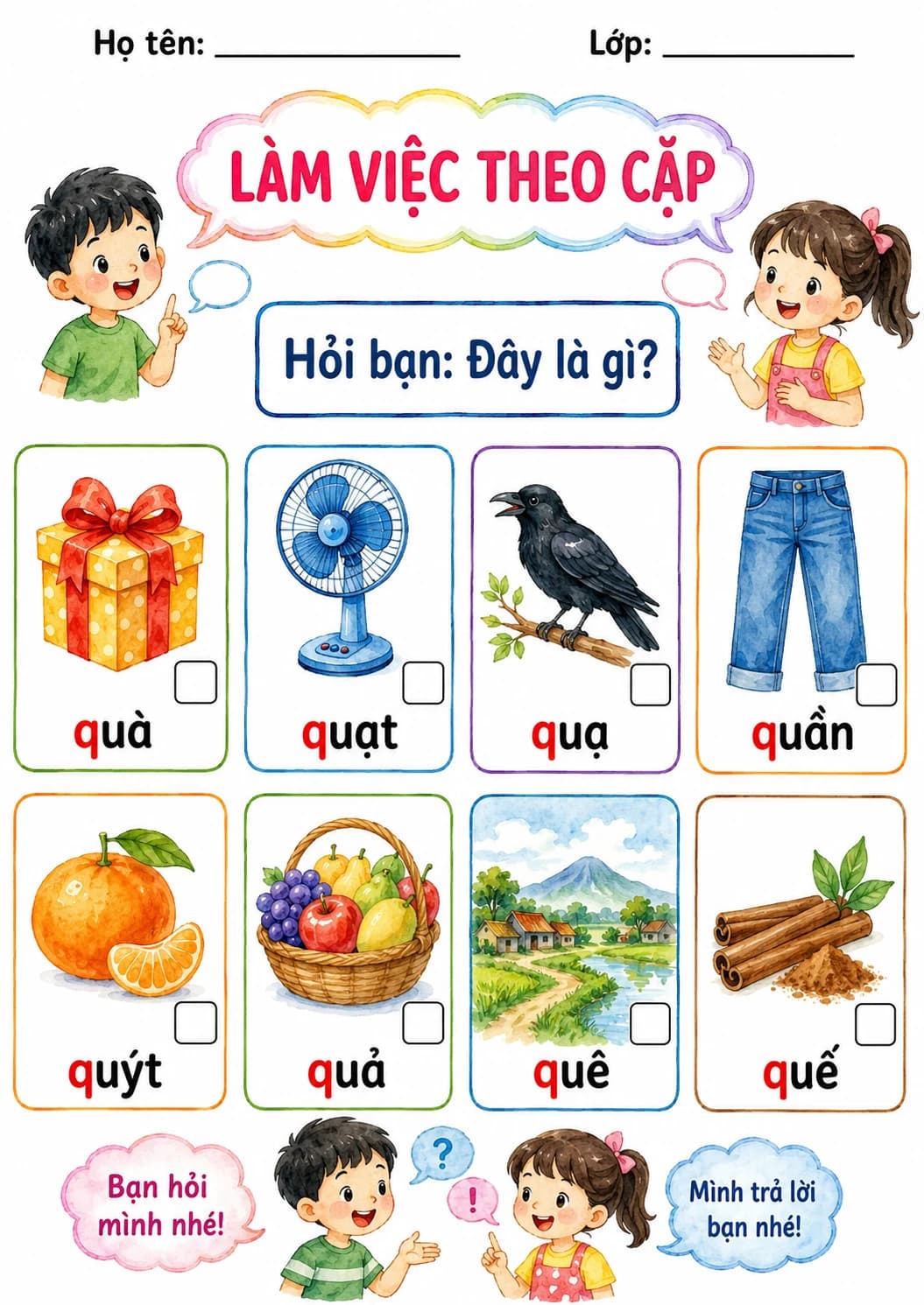 Vietnamese Letter Q Phonics Worksheets Pack page 5 printable worksheet preview