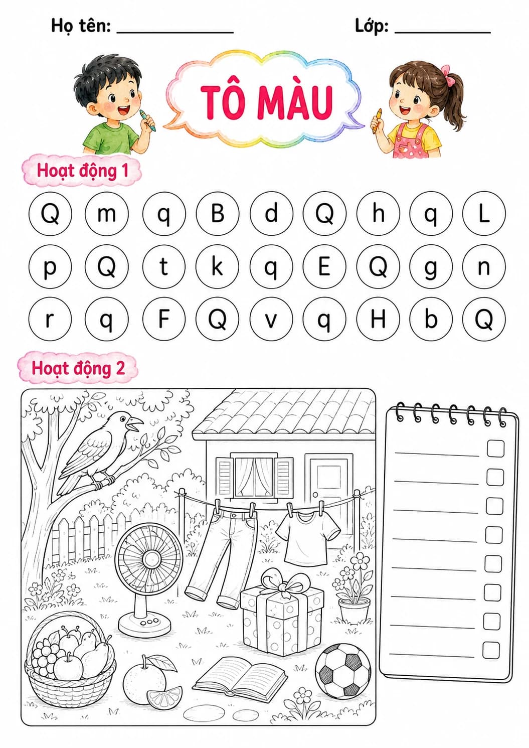 Vietnamese Letter Q Phonics Worksheets Pack page 7 printable worksheet preview