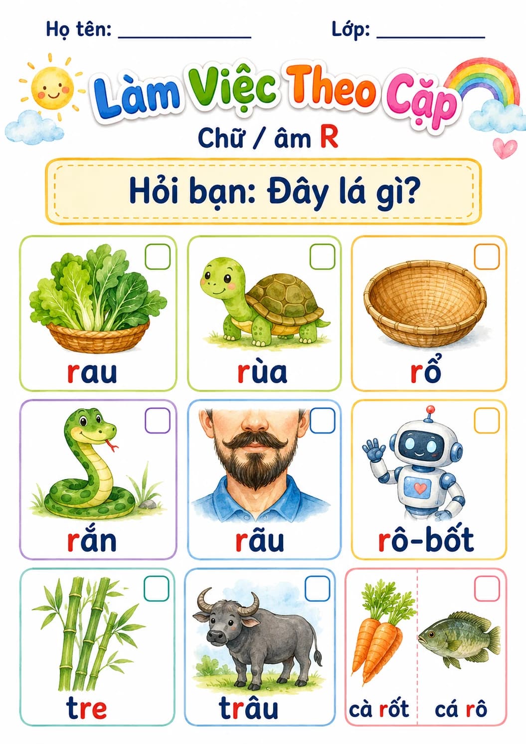 Vietnamese Letter R Phonics Worksheets Pack page 5 printable worksheet preview