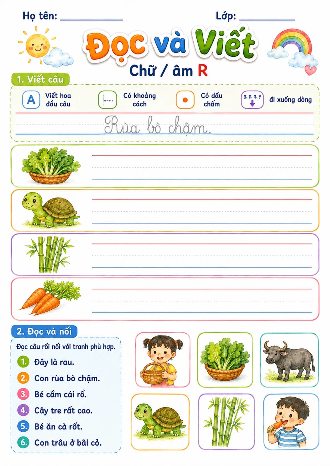 Vietnamese Letter R Phonics Worksheets Pack page 8 printable worksheet preview
