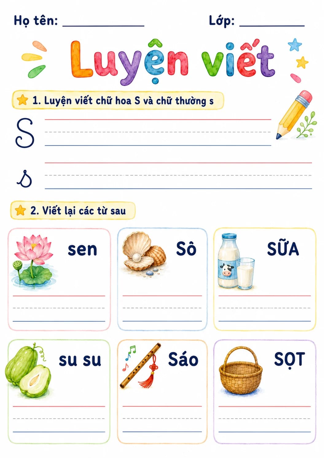 Vietnamese Letter S Phonics Worksheets Pack page 4 printable worksheet preview