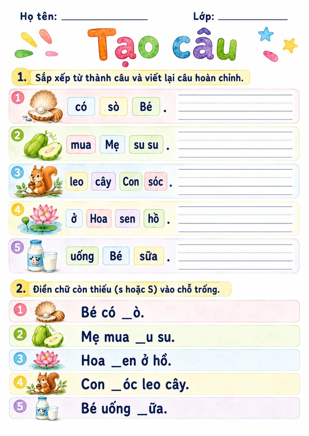 Vietnamese Letter S Phonics Worksheets Pack page 10 printable worksheet preview