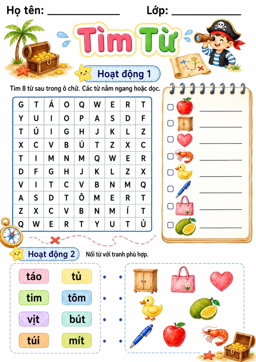 Vietnamese Letter T Phonics Worksheets Pack