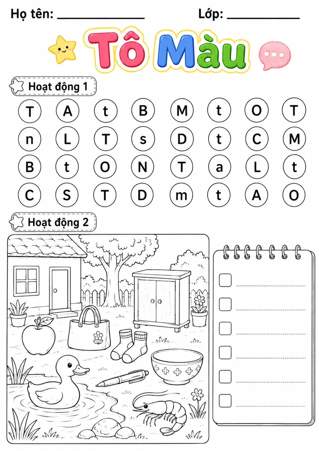 Vietnamese Letter T Phonics Worksheets Pack page 7 printable worksheet preview