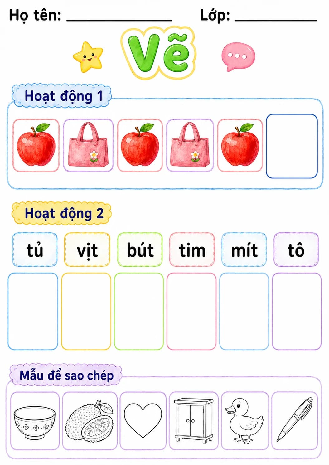 Vietnamese Letter T Phonics Worksheets Pack page 10 printable worksheet preview