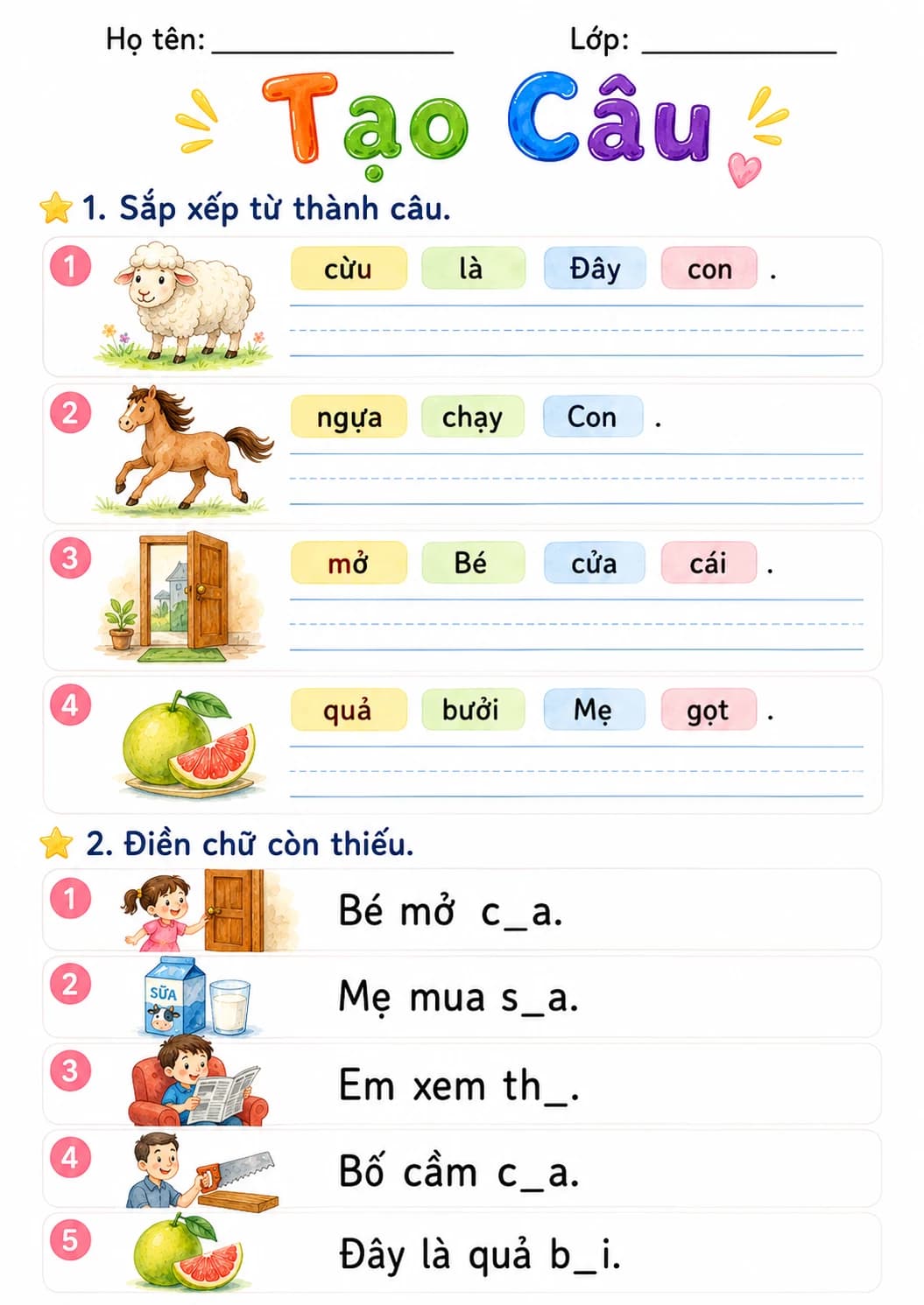 Vietnamese Letter U Horn Phonics Worksheets Pack page 2 printable worksheet preview