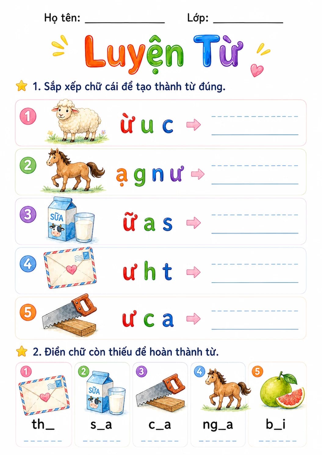 Vietnamese Letter U Horn Phonics Worksheets Pack page 7 printable worksheet preview