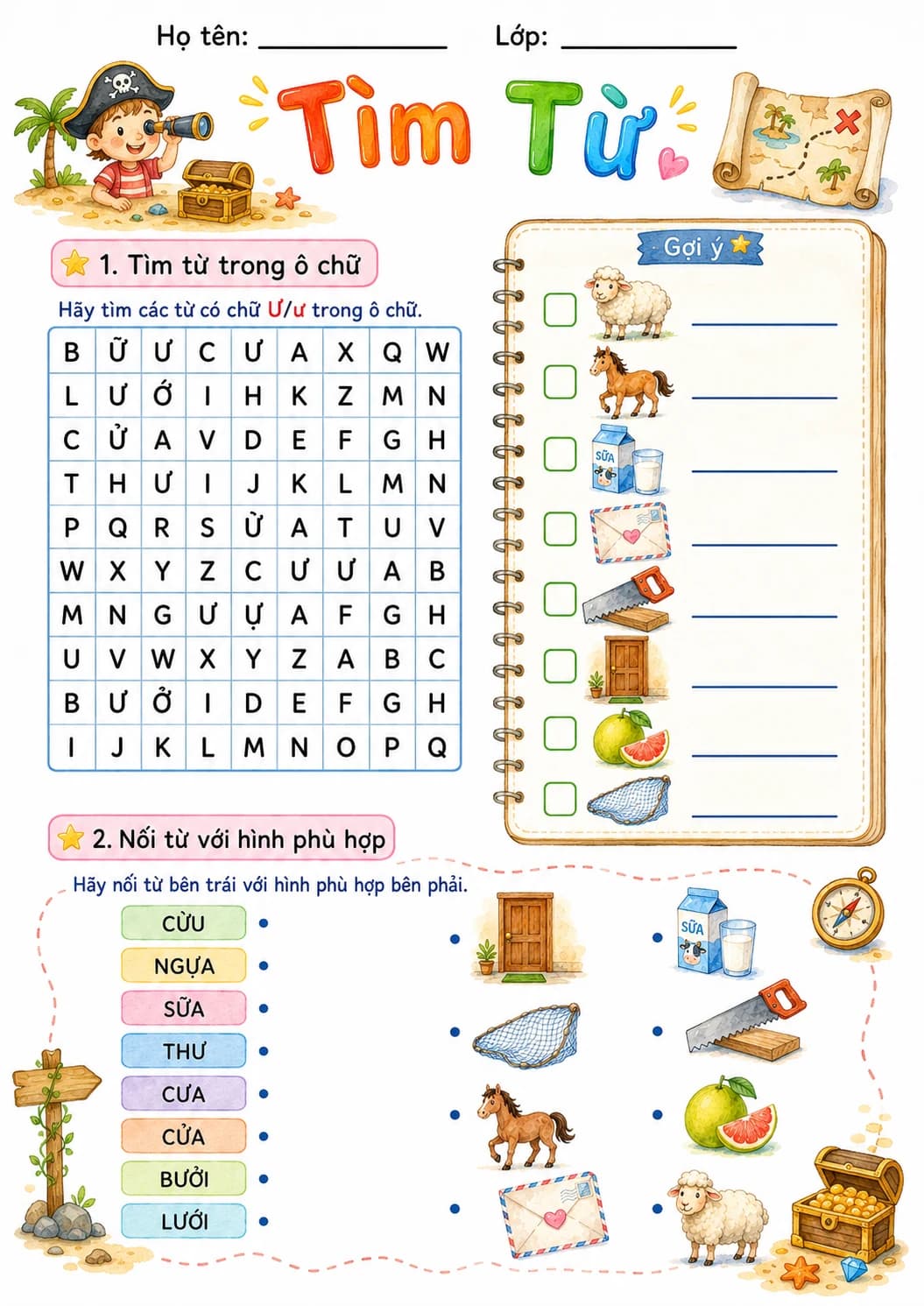 Vietnamese Letter U Horn Phonics Worksheets Pack page 9 printable worksheet preview