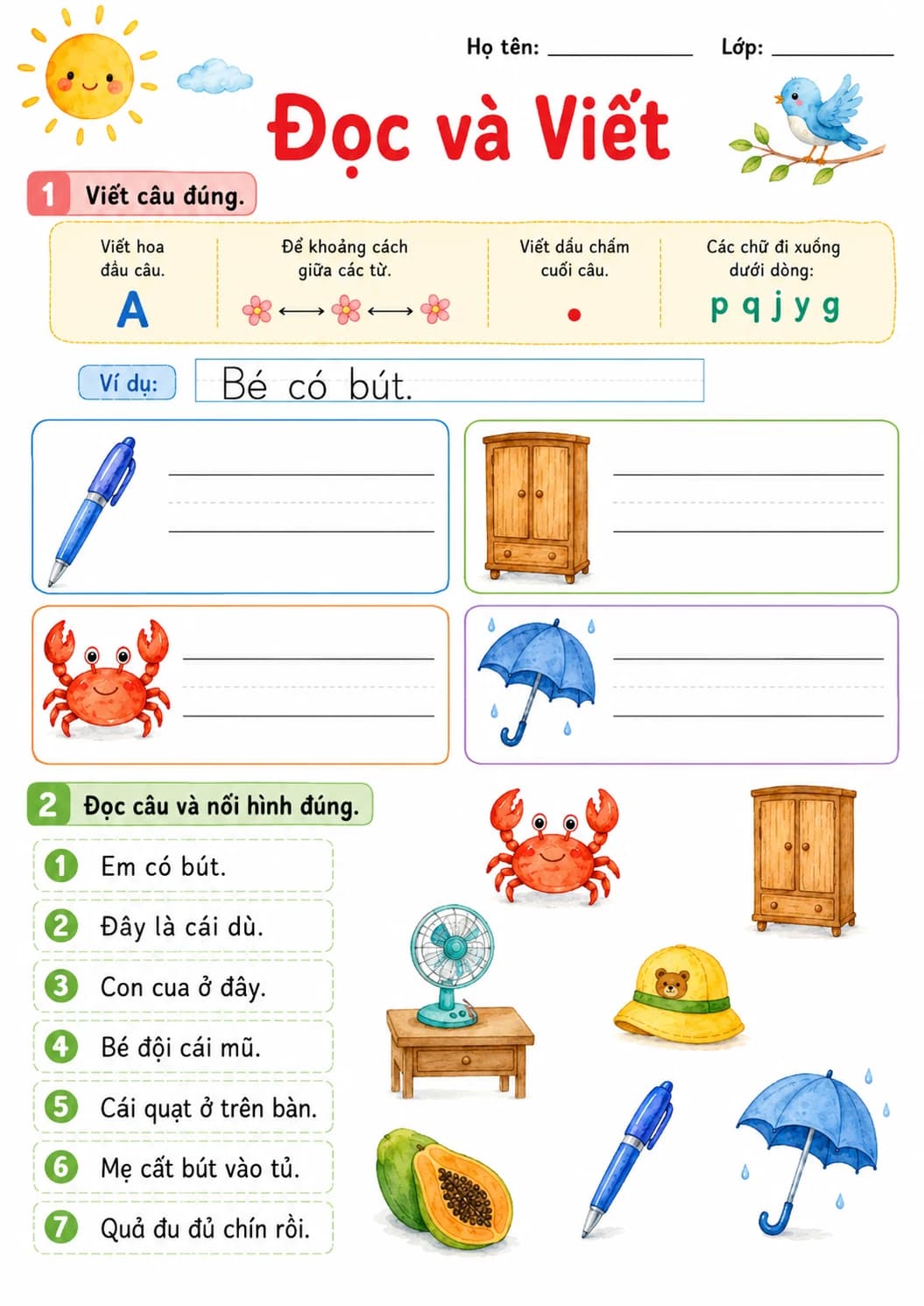 Vietnamese Letter U Phonics Worksheets Pack page 4 printable worksheet preview