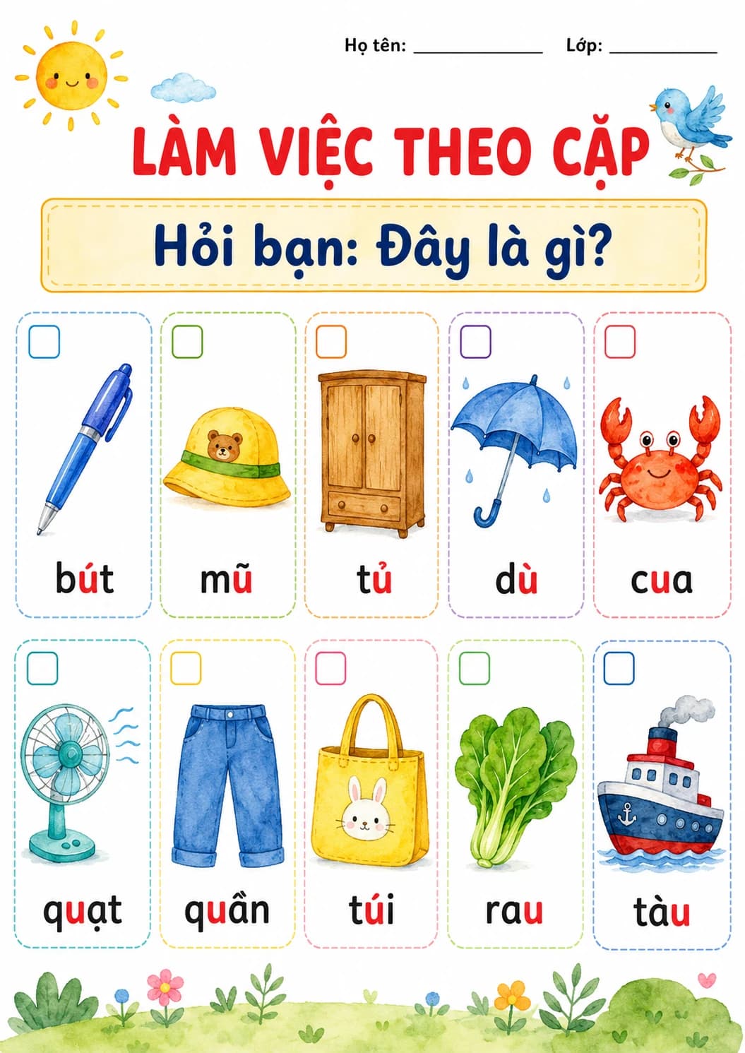 Vietnamese Letter U Phonics Worksheets Pack page 5 printable worksheet preview