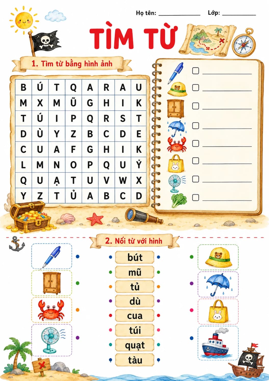 Vietnamese Letter U Phonics Worksheets Pack page 7 printable worksheet preview