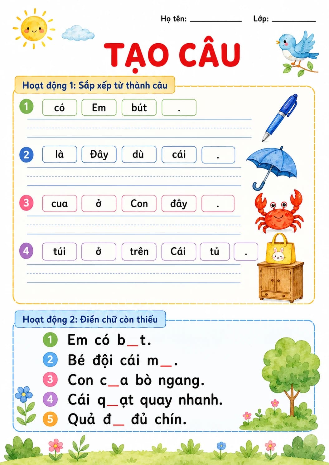 Vietnamese Letter U Phonics Worksheets Pack page 10 printable worksheet preview