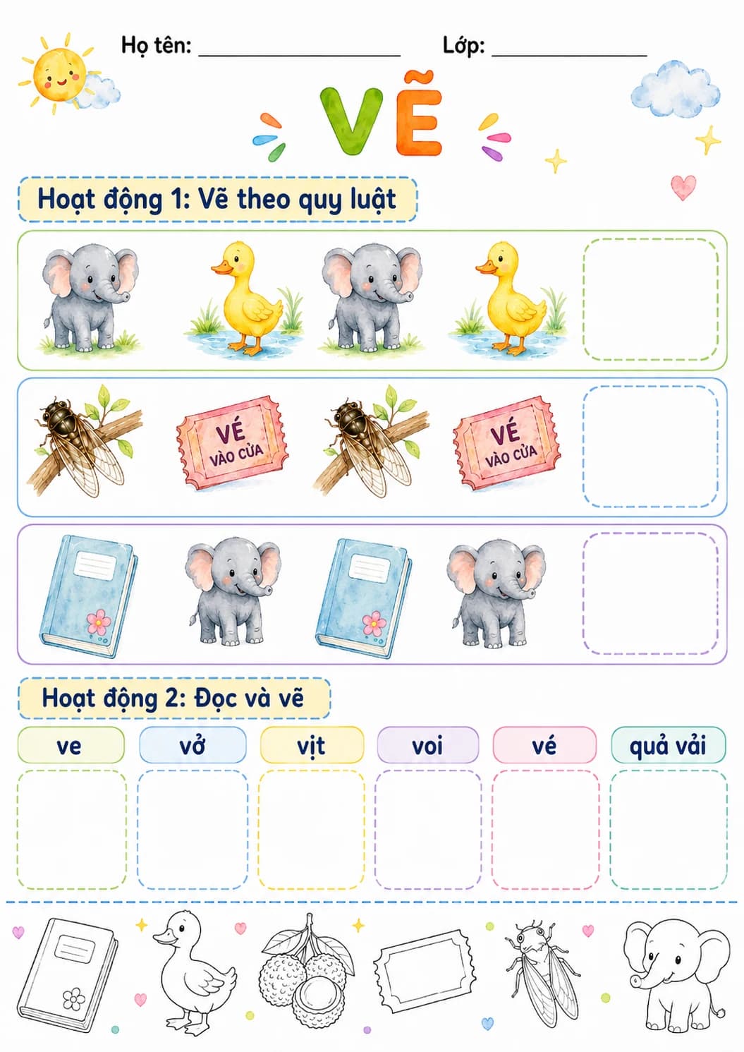 Vietnamese Letter V Phonics Worksheets Pack page 2 printable worksheet preview
