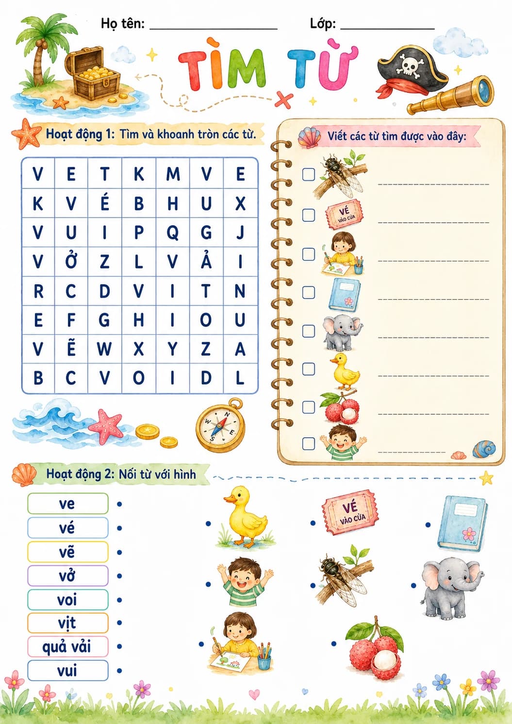 Vietnamese Letter V Phonics Worksheets Pack page 7 printable worksheet preview