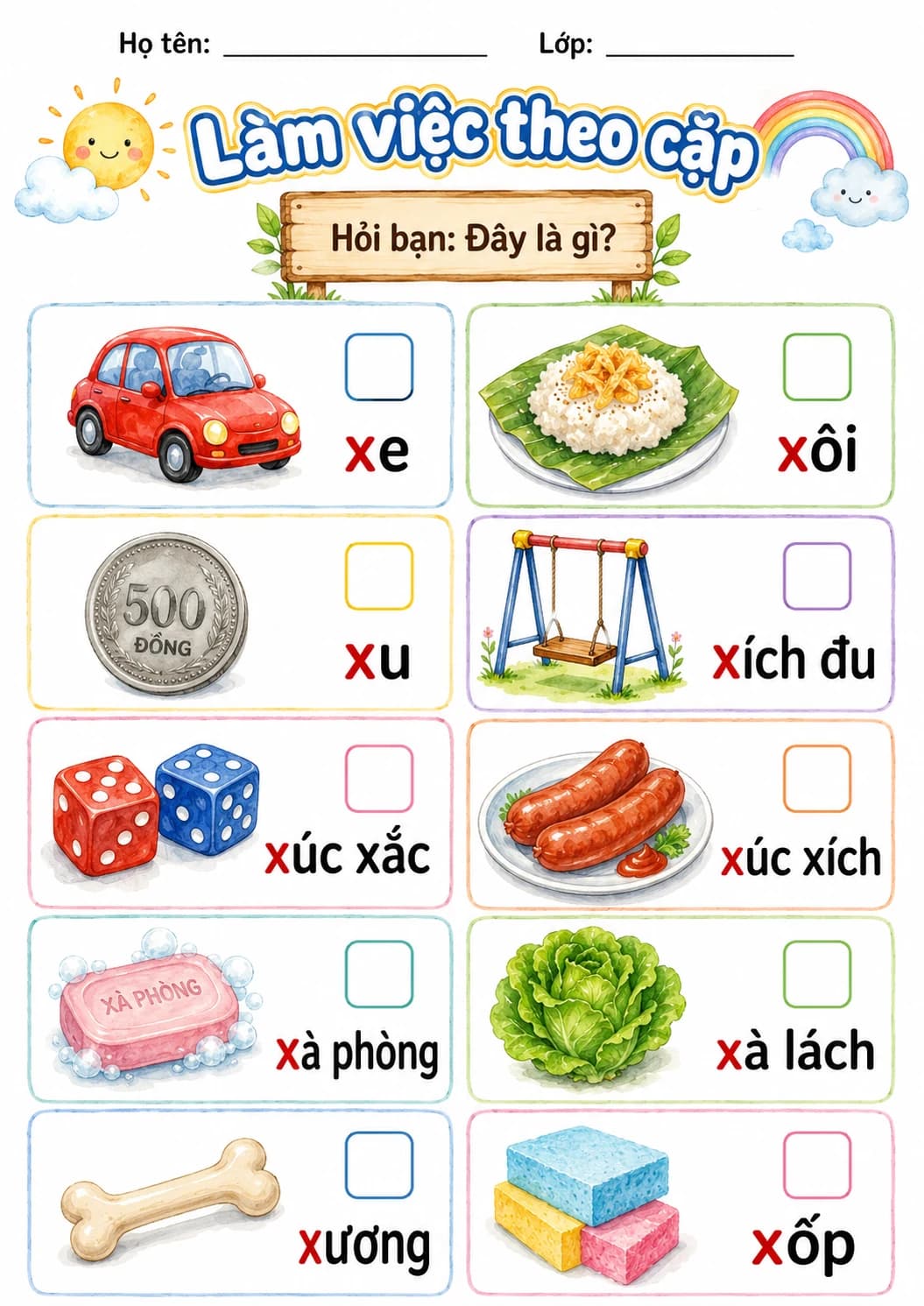 Vietnamese Letter X Phonics Worksheets Pack page 5 printable worksheet preview