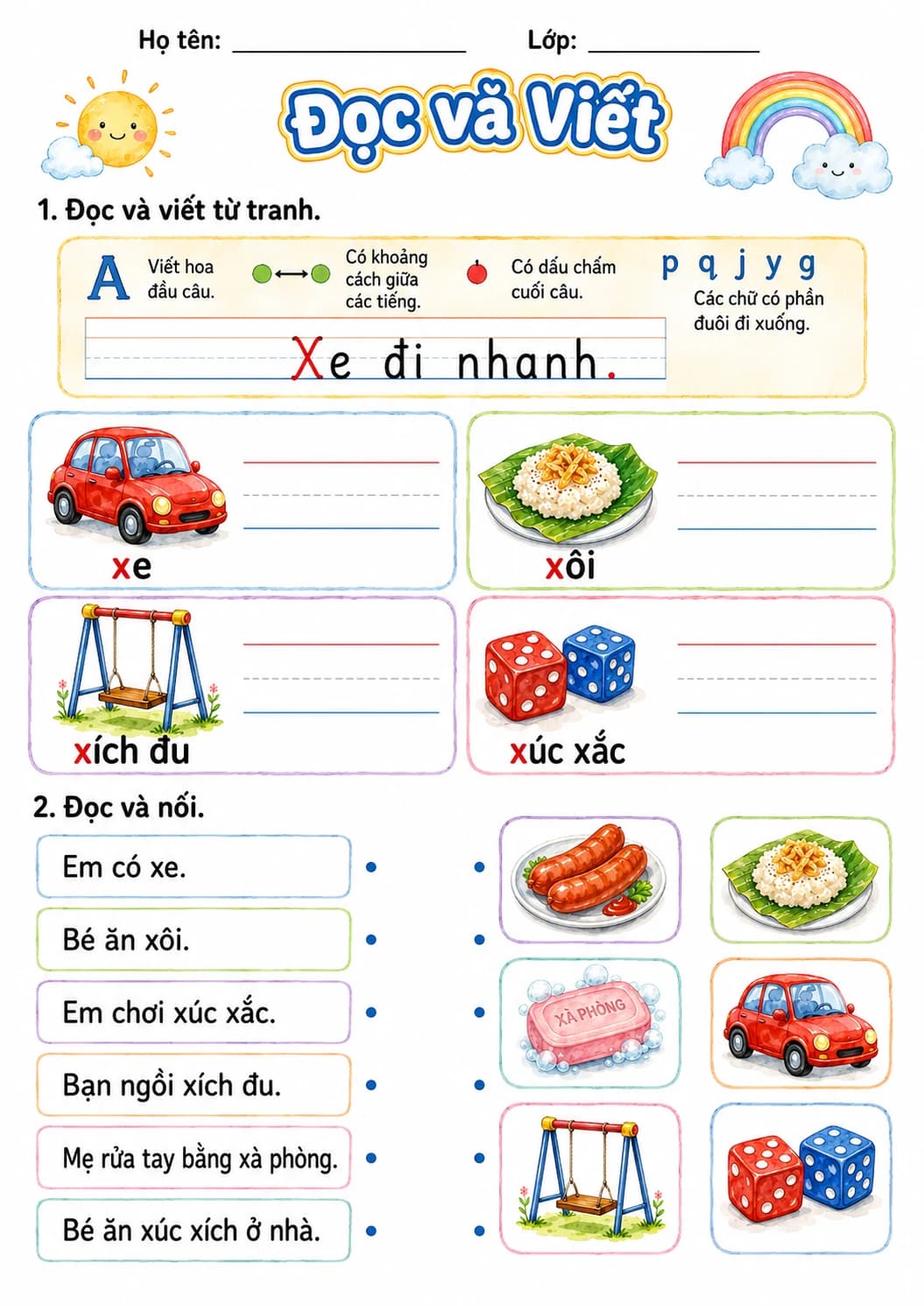Vietnamese Letter X Phonics Worksheets Pack page 6 printable worksheet preview