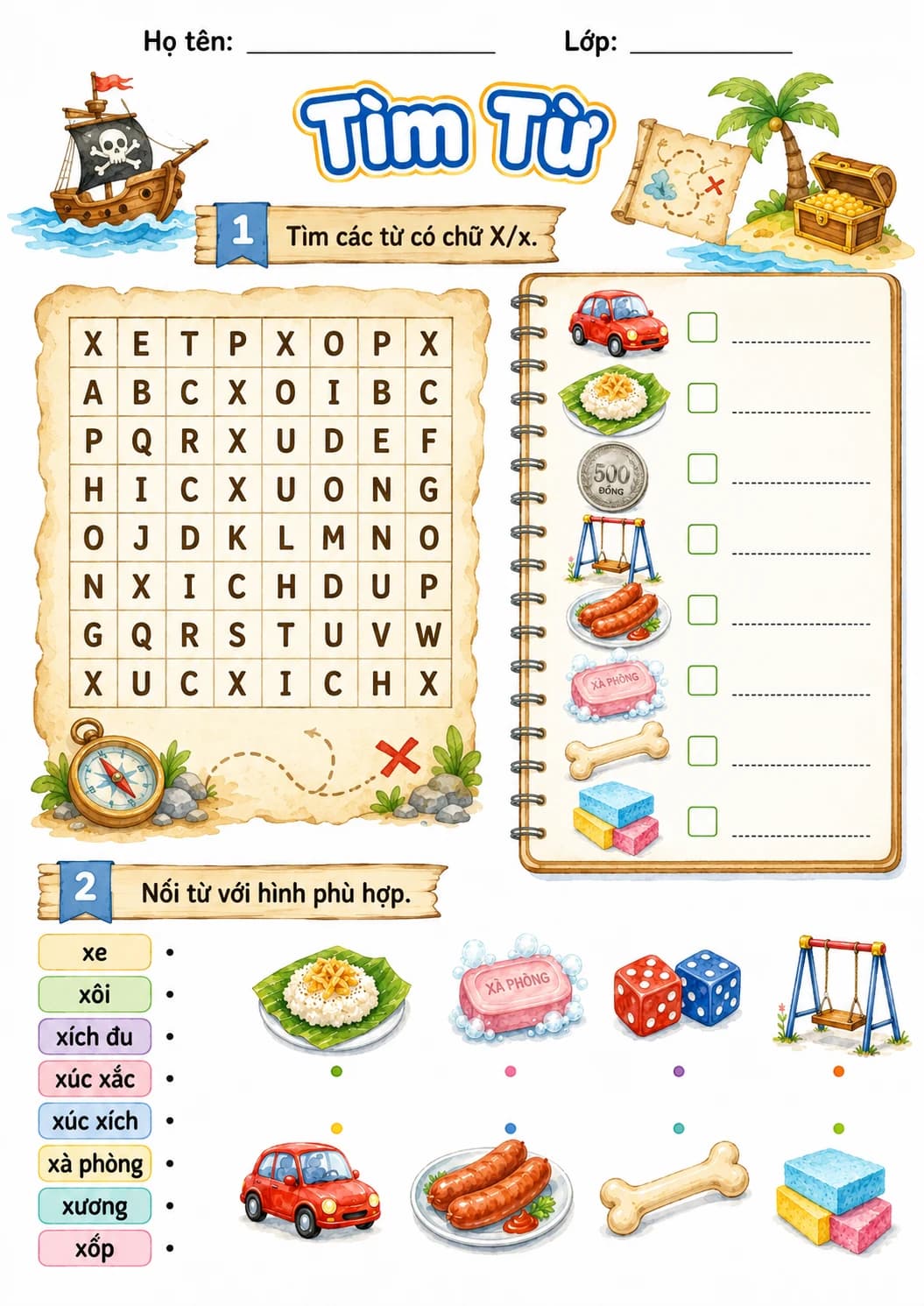 Vietnamese Letter X Phonics Worksheets Pack page 10 printable worksheet preview