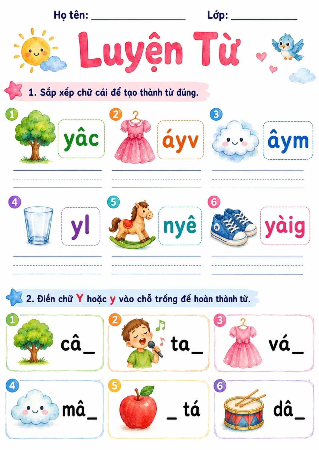 Vietnamese Letter Y Phonics Worksheets Pack printable worksheet pack preview from KiwiBee