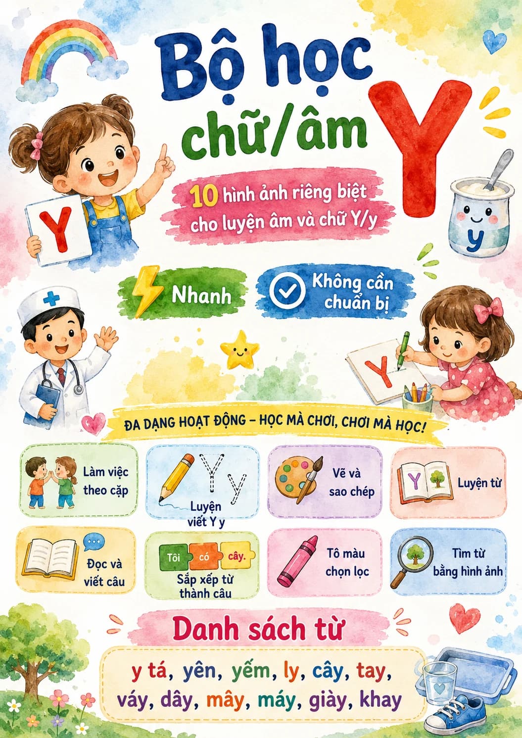 Vietnamese Letter Y Phonics Worksheets Pack page 7 printable worksheet preview