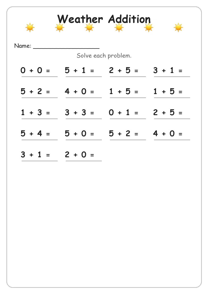 Weather Addition (Kindergarten)