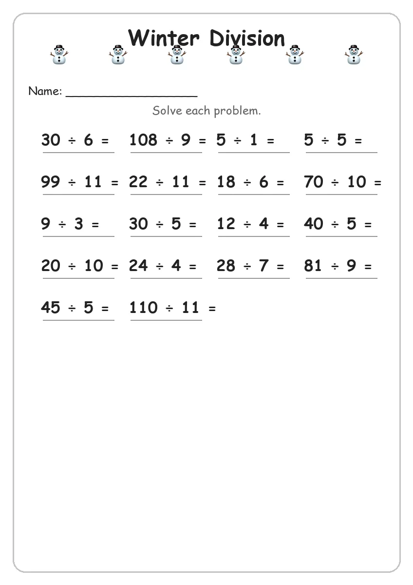 Winter Division (Grade 4)