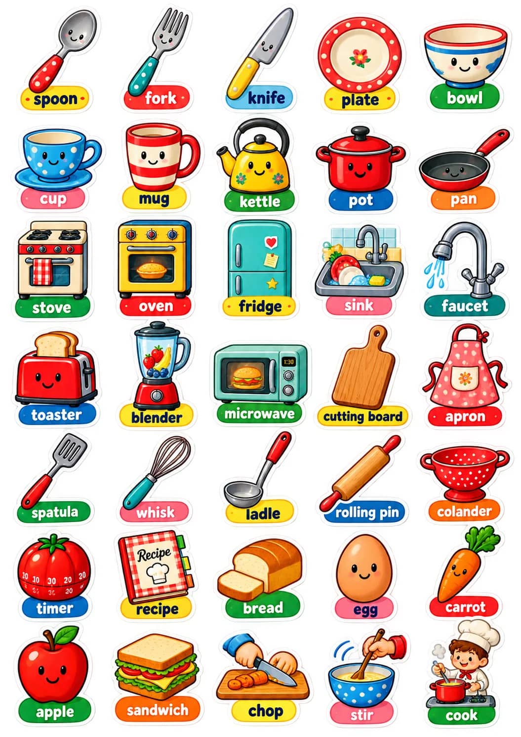Core Picture Vocabulary Sticker Pack 05 printable vocabulary stickers preview