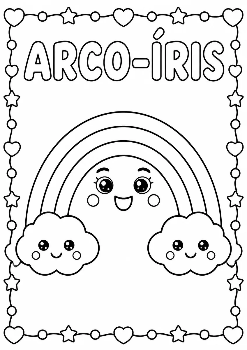 Desenho de arco-íris para colorir