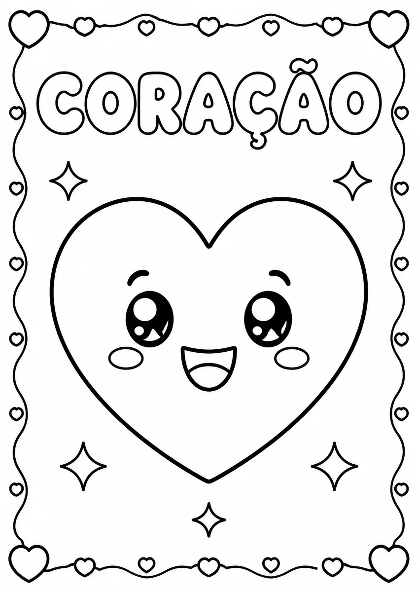 Desenho de Coração para Colorir