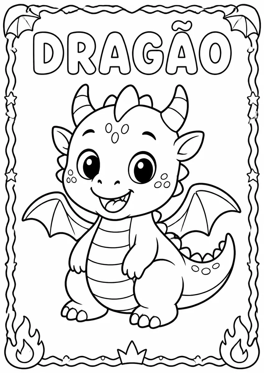 Desenho de dragão para colorir