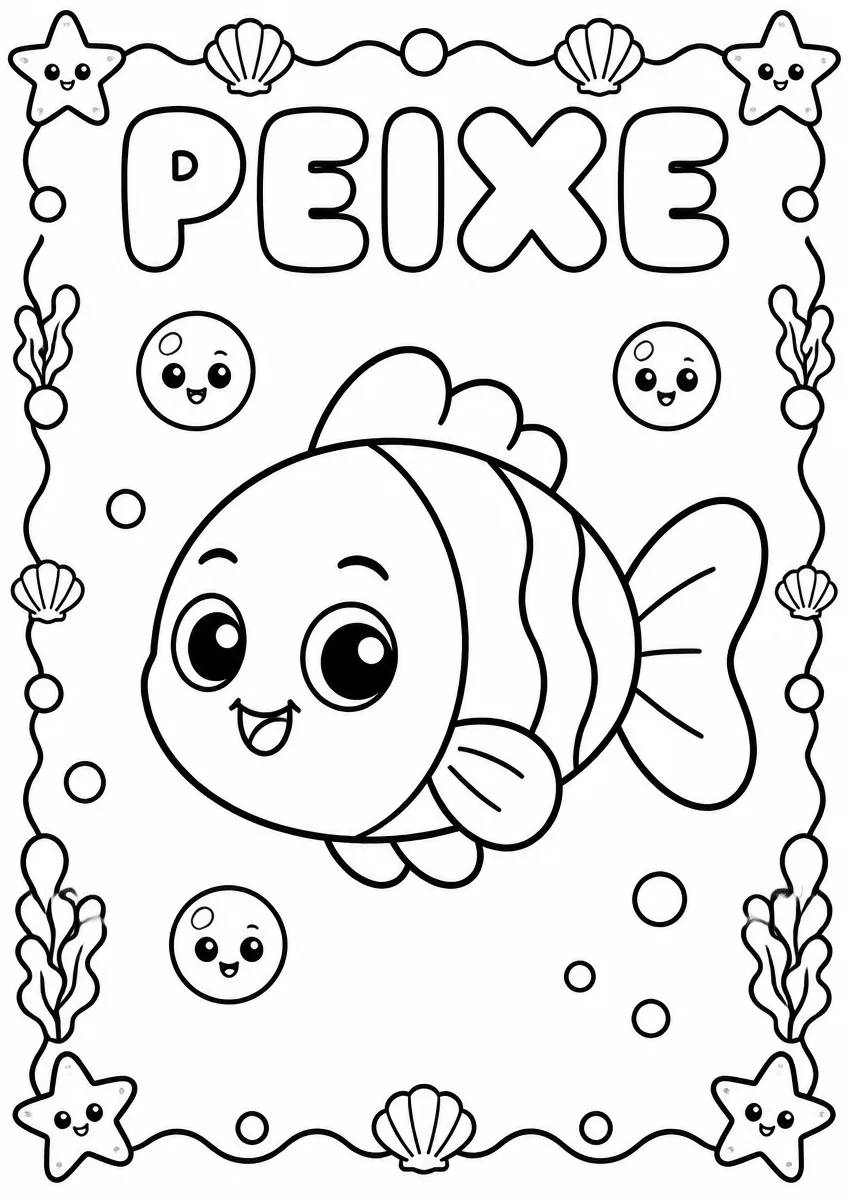 Desenho de Peixe para Colorir